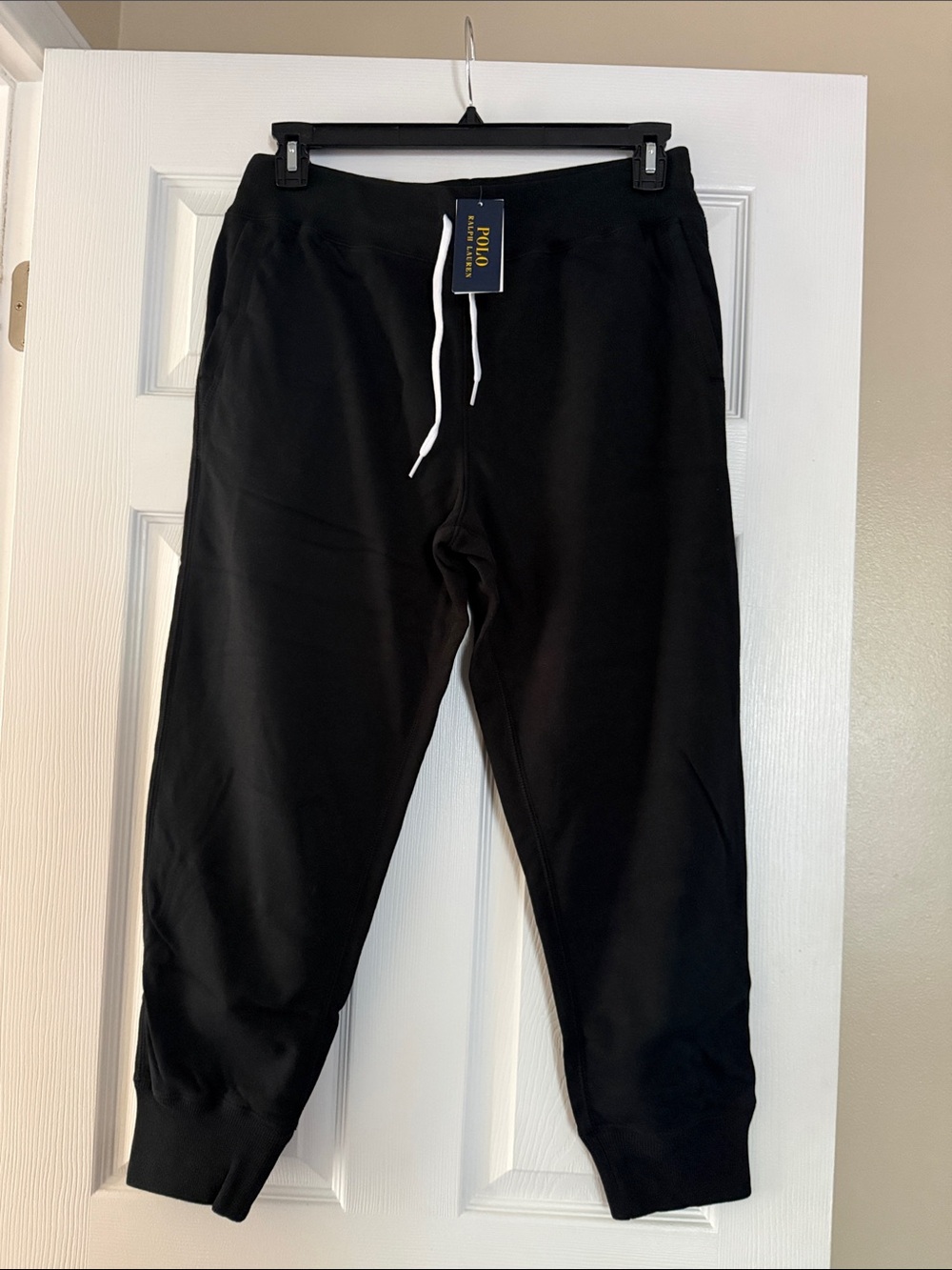 Polo by Ralph Lauren Black Men's Joggers with White Drawstring (no logo)